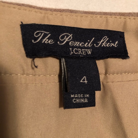 J CREW The Pencil Skirt Women’s Tan Wool Blend Pleated Sailor Style Skirt Size 4 - Picture 2 of 9